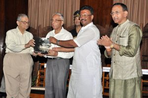 With Just (retd) Chittatosh Mookerjee, H.E. Gov. M. K. Narayanan, Firhad Hakim at Raj Bhavan